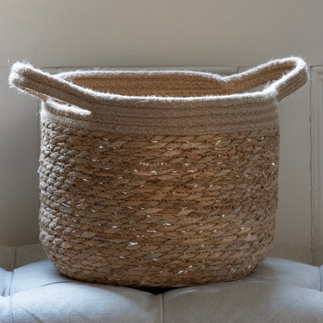 Jute and Straw Baskets with Handles