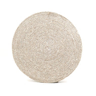 Hand Woven Circular Placemat - 38cm - Pearl White