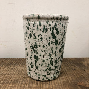 Tall ceramic pot - Green Splash