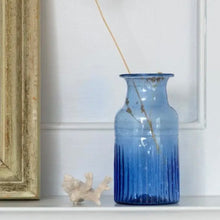 Load image into Gallery viewer, Blue Glass Bottle, Recycled Glass
