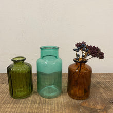 Load image into Gallery viewer, Mini Dark Green Glass Bottle Vase
