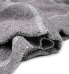 So Cosy Wool Kingsize Blanket  - Grey and Cream Blanket