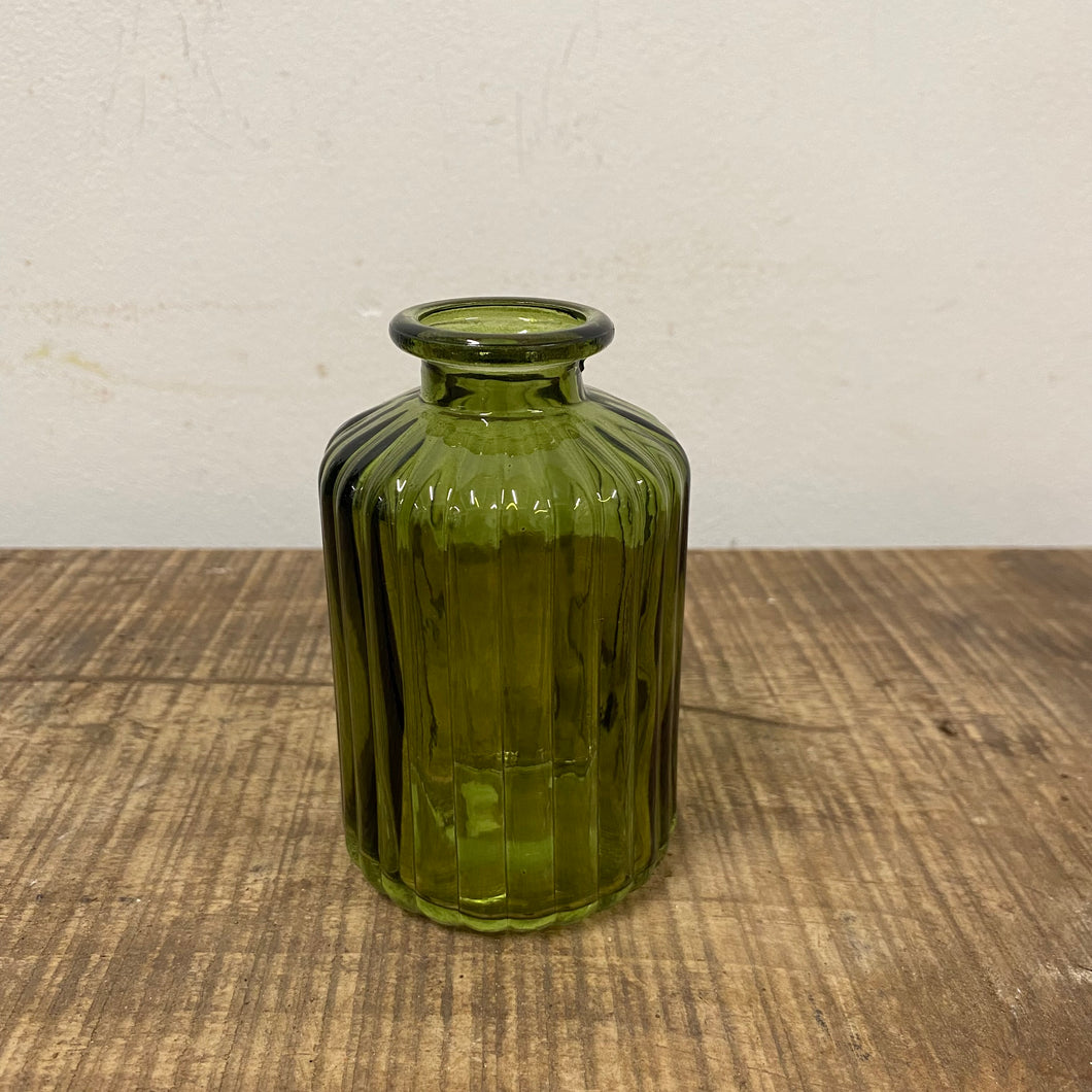 Mini Dark Green Glass Bottle Vase