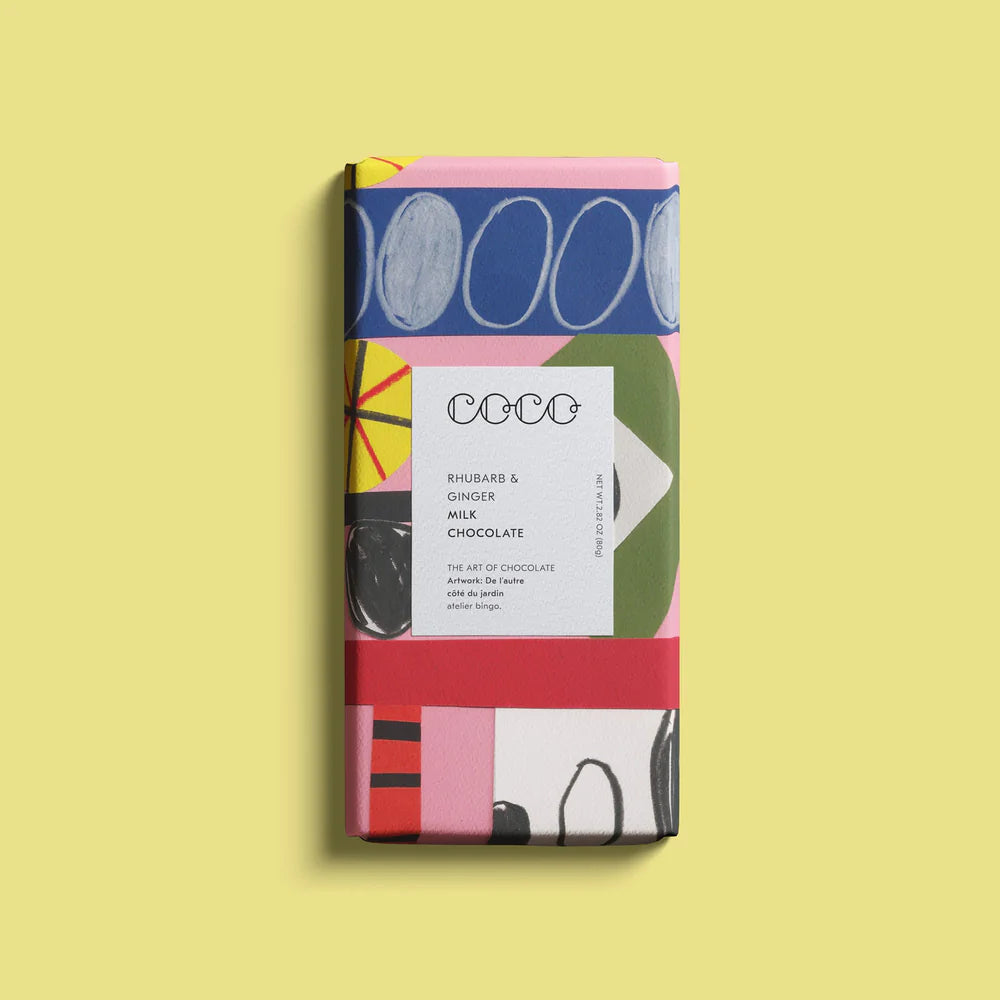 Coco Chocolatier - Rhubarb and Ginger Milk Chocolate