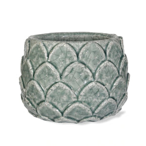 Artichoke Pot  - Green Glazed 15cm