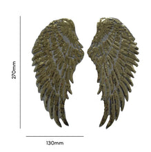 Load image into Gallery viewer, Iron on Patch - Set of 2 Large Sequin Wings in Gold or Silver
