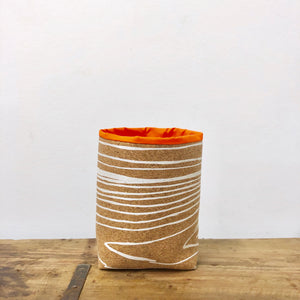 Natural cork fabric pot