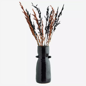 Black ceramic vase