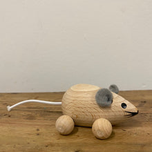 Load image into Gallery viewer, Wooden Mouse on Wheels
