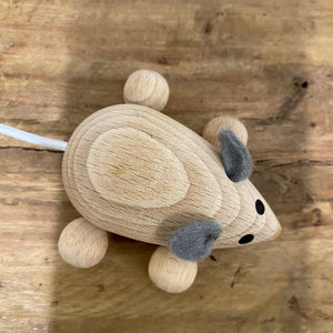 Wooden Mouse on Wheels