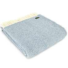 Load image into Gallery viewer, Wool Throw - Blue - Honeycomb
